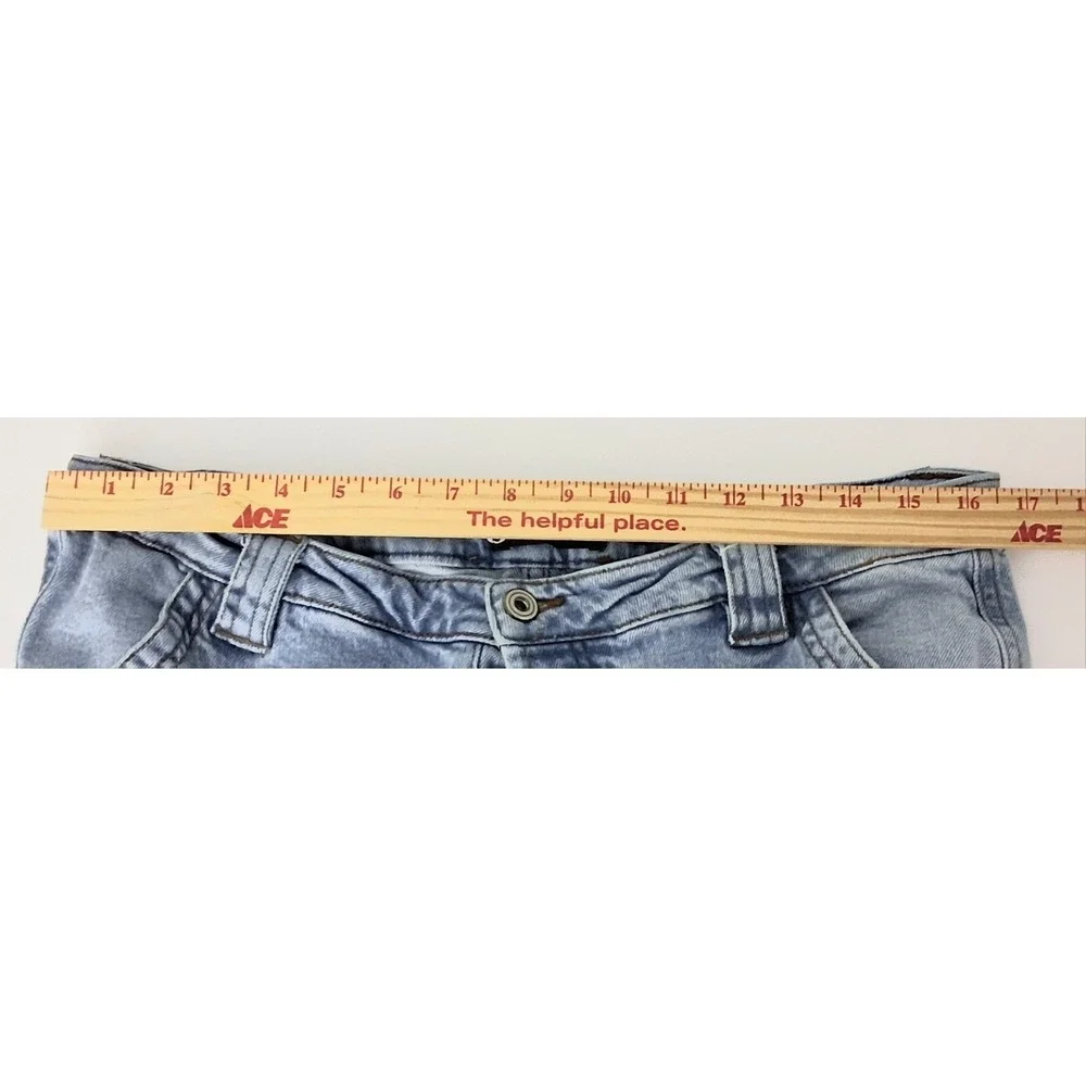 Girlish Jeans Juniors Size 13/31 Blue Cargo Straight Light Wash Button Fly Preow